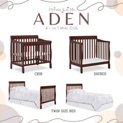 Dream On Me Aden 4-in-1 Mini Crib