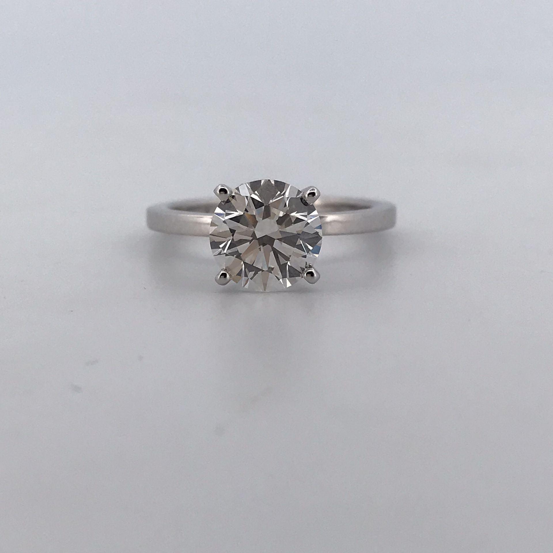 18k white gold 2ct gia certified natural diamond ring size 6.5 D vs2