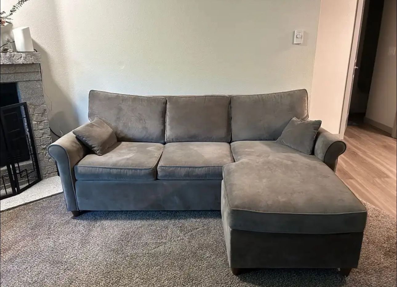 Gray Sectional Sofa Couch With Storage - FREE DELIVERY 🚚