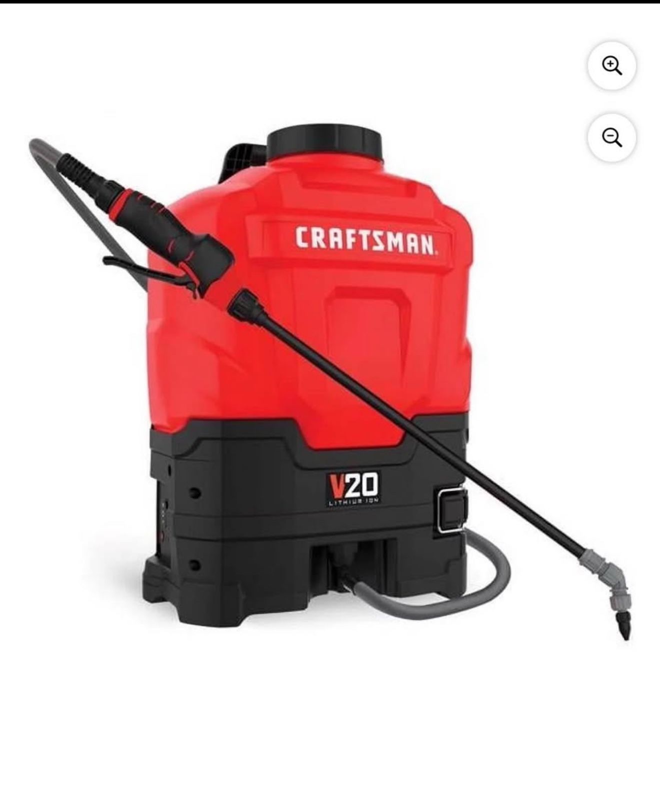 Craftsman 20V 4 gal Backpack Sprayer, Red & Black