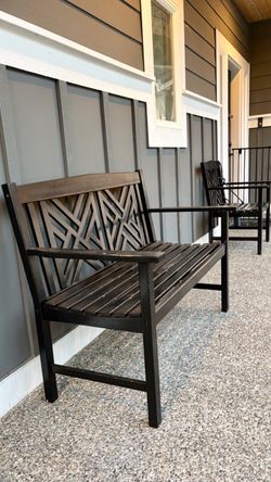 Outdoor Patio Bench & 2 Chairs Set
