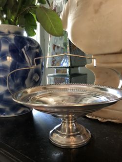 Sterling Silver Compote/Candy Dish with Basket jHandle- Weighted - 