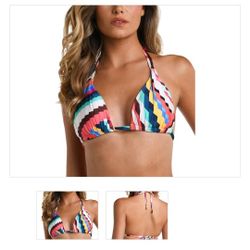 Women's La Blanca Beaded Triangle Swim Bikini Top, 4, 6, & 16