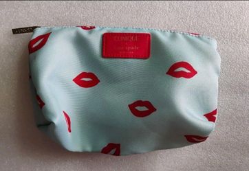 Clinique x Kate Spade Makeup Bag Mint Red Lips 💋