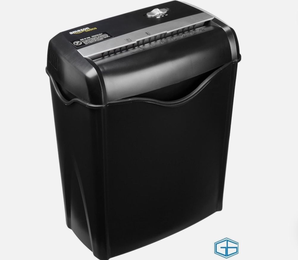 AmazonBasics AS668C 5-6 Sheet Cross Cut Paper Shredder with Removable Bin - Black