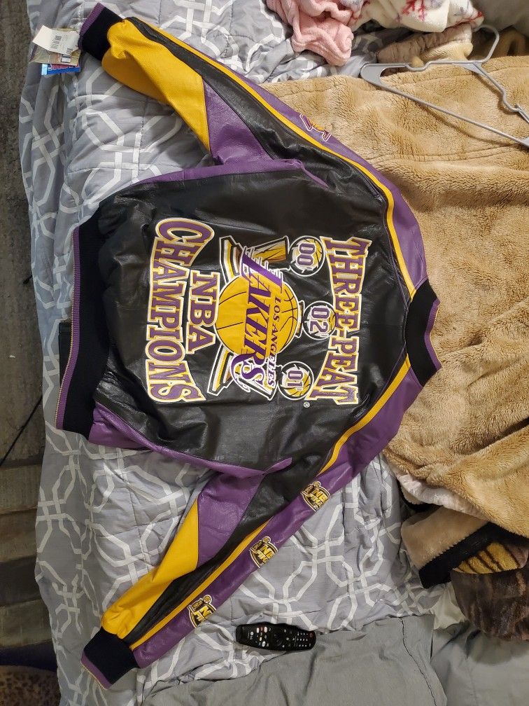 G3 Carl Banks LA Lakers Leather Jacket Size L