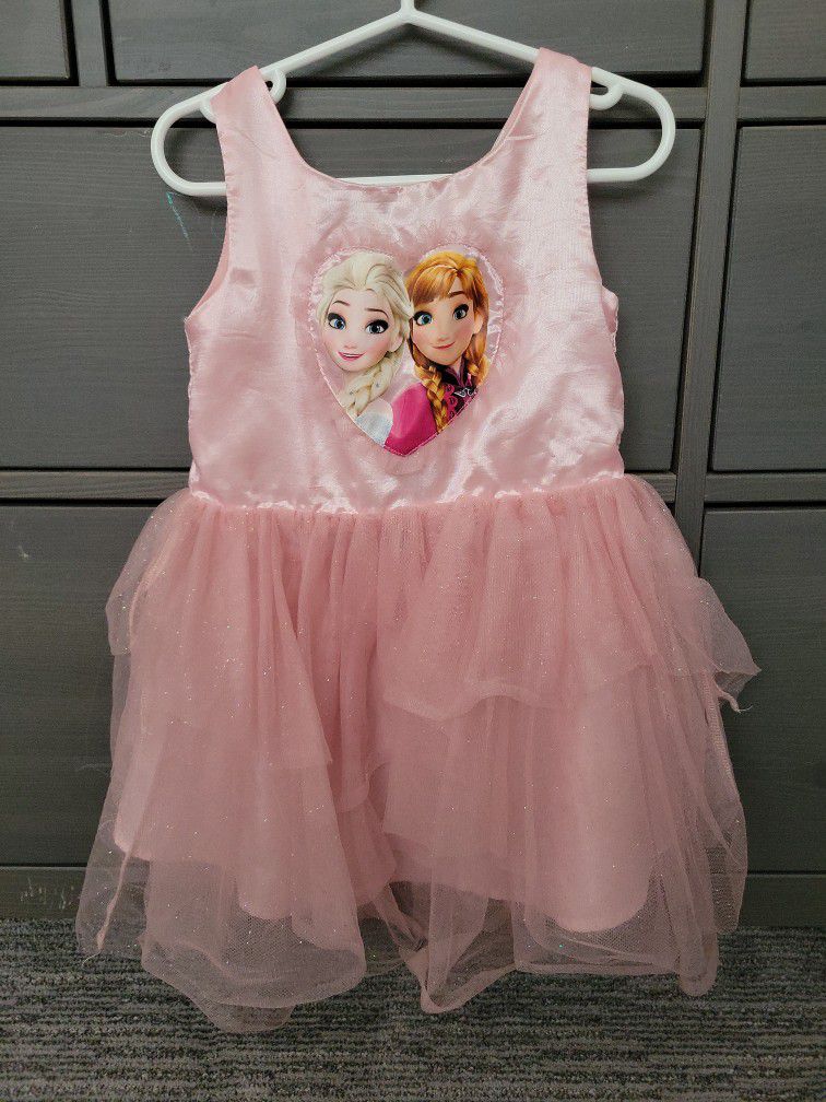Pink Sleeveless Elsa & Anna Dress