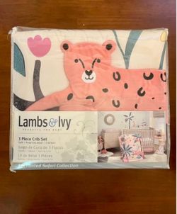 New Lambs and Ivy 3 Pc Crib Bedding Set