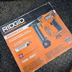 Ridgid 18V Brushless Cordless 18-Gauge 2-1/8 in. Stapler(Tool Only) with CLEAN DRIVE Technology
