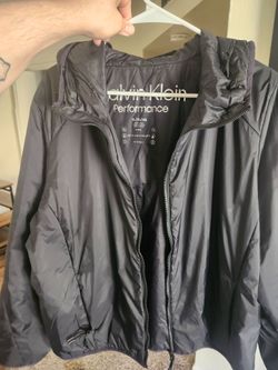 Mens Black XL Calvin Klein zip up wind breaker