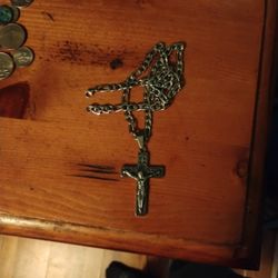 Stainless Steel Necklace And Cross 