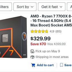 CPU  AMD RYZEN 7700X 