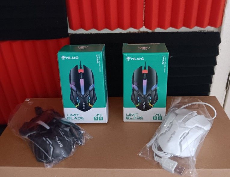 2 PACK Milang Game Mouse, Limit Blade, Sports Gaming Series Rainbow Backlight