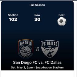 4 Tickets To SDFC vs FC Dallas 