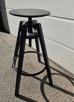 IKEA DALFRED Bar Stool – Black Adjustable Swivel Stool