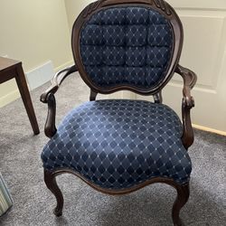 Set Of 2 French Louis XV Style Open Arm Lounge Chairs