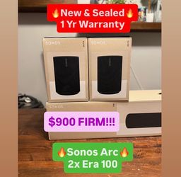 🔥 SONOS ARC & 2X ERA 100 🔥 NEW & SEALED 🔥 1 YR WARRANTY 🔥