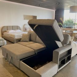 Multi-Functional Sectional Sofa – Bed + Storage| $795