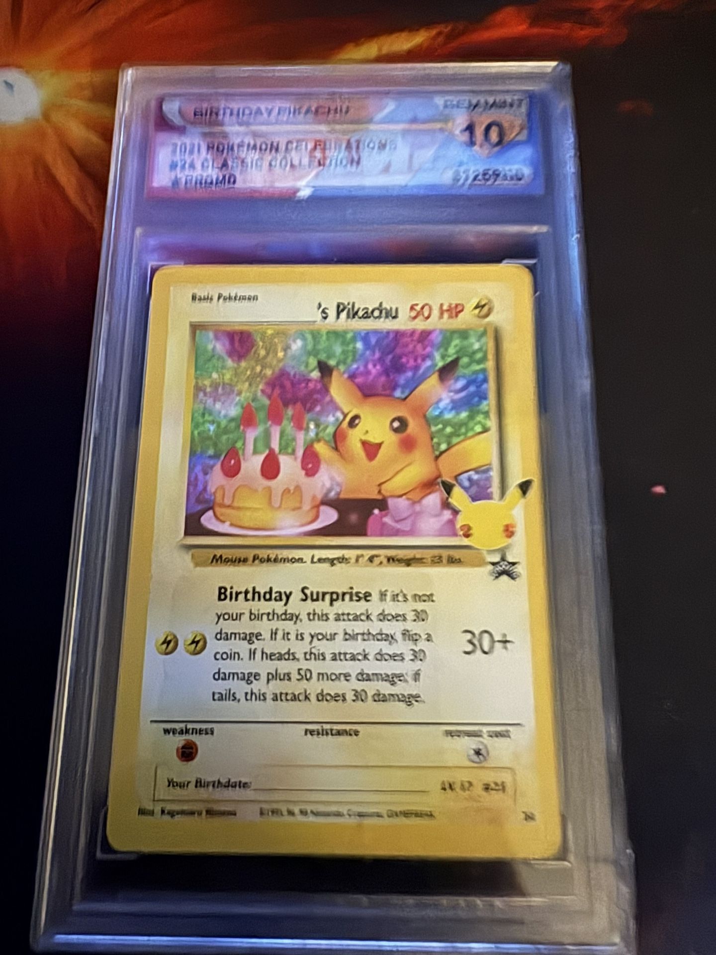 Birthday Pikachu DSG 10 Gem Mint