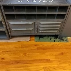 Steel Bin and Drawer Cabinet – 37" x 12" x 27.5" $300