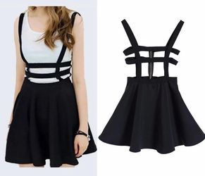 NWT Suspenders Mini Skater Skirt Dress
