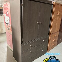Giant Grey Wood Jumbo Tall Clóset Wardrobe Fully Assembled 