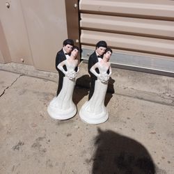  2 Ceramic Wedding Couple For $15