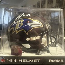 Jermaine Lewis Signed Baltimore Ravens Riddell Speed Mini Helmet Schwartz