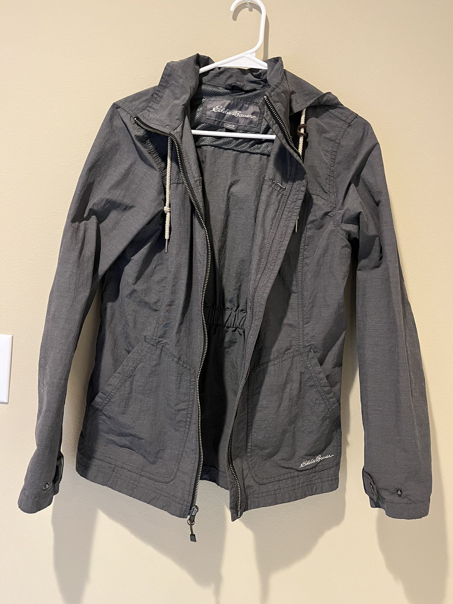 Eddie Bauer Windbreaker Size Medium Gray Women