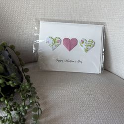 Handmade Origami Triple Heart Card – “Happy Valentine’s Day”