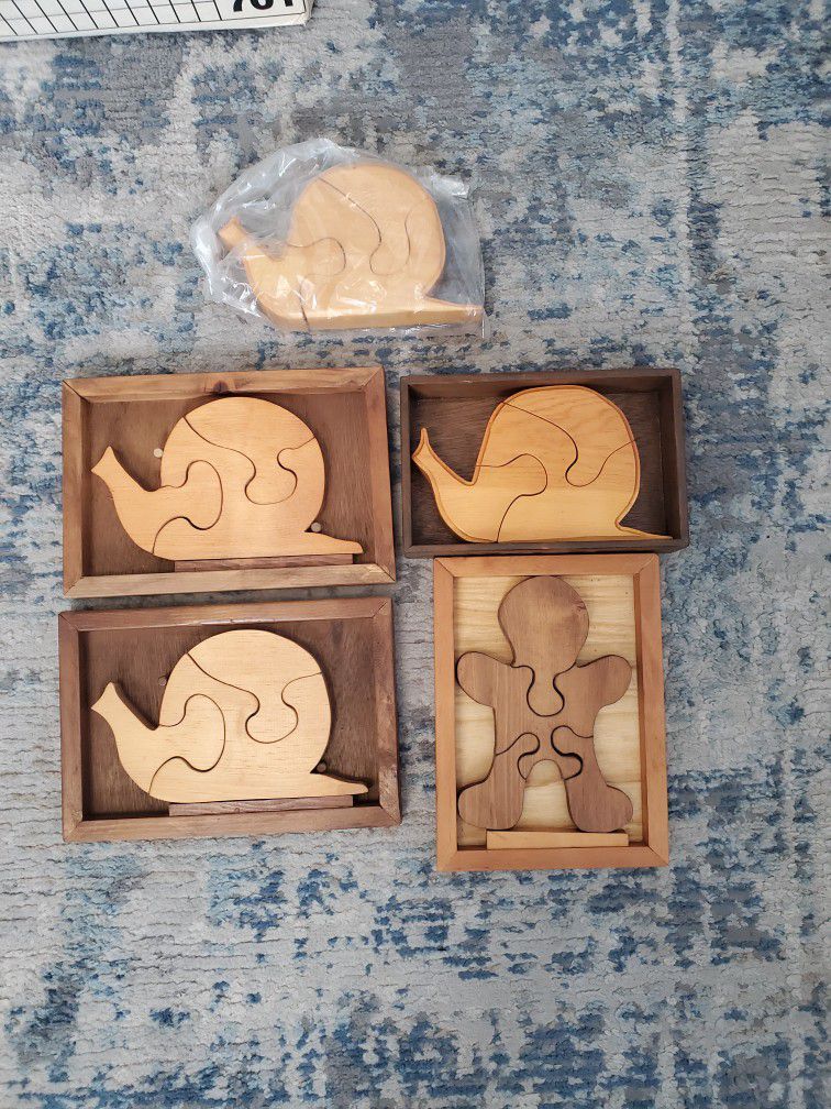 Original Hand Crafted Childerens Wooden Puzzles 