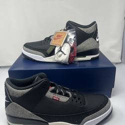 Levi's x Air Jordan 3 Retro SP Black Denim Men's Size 14 IR0914-400 New
