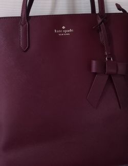 Kate Spade 12x12 Wine Leather Purse