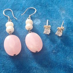 2 pares de aretes 925 excelente estado