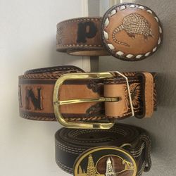 Vintage Belts. Personalizes Men's Genuine Leather Belts. Each:$25, Set of 3:$60