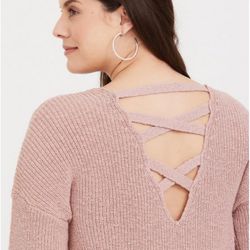 TORRID Pullover Tunic Cross Back Sweater - Size 2