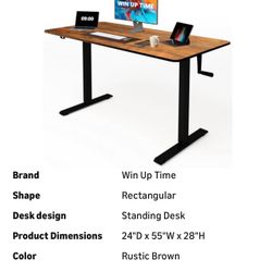 Manual Standing Desk - Excellent Condition