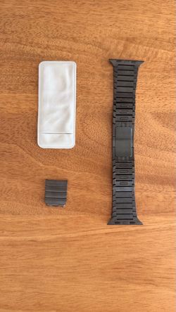 Genuine Apple Link Bracelet 42/44/45mm – Black Stainless Steel + Extra Links