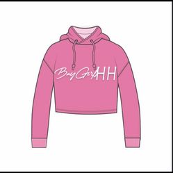 Pink Cropped Hoodie 