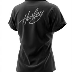 Harley-Davidson Women’s Black Rhinestone Shirt Size Small P2P 17” *Flaw*