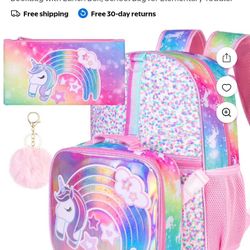 New 3pcs Unicorn Backpack 