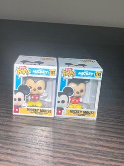 2 BITTY Classic Mickey Mouse 1-Inch Funko Pops #1187 & #1193 Disney Friends Walt Animation Cartoons