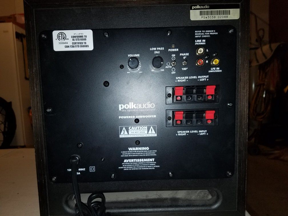 Polkaudio subwoofer psw303