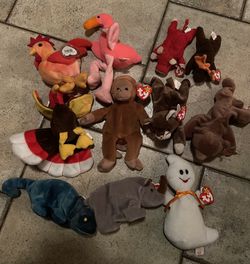 Beanie Babies various years, pristine condition with tags