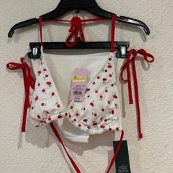 White With Cherry Bikini