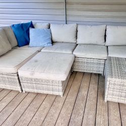 Outdoor Patio Couch, Chairs, and Swing