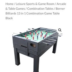 Foosball, Pool Table, Air Hockey, And shuffleboard salad Woode new $1200. You could have this. I have to move $300.
