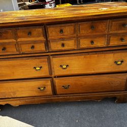 Vintage Solid Wood 10-Drawer Dresser / Apothecary Style Top – Project Piece