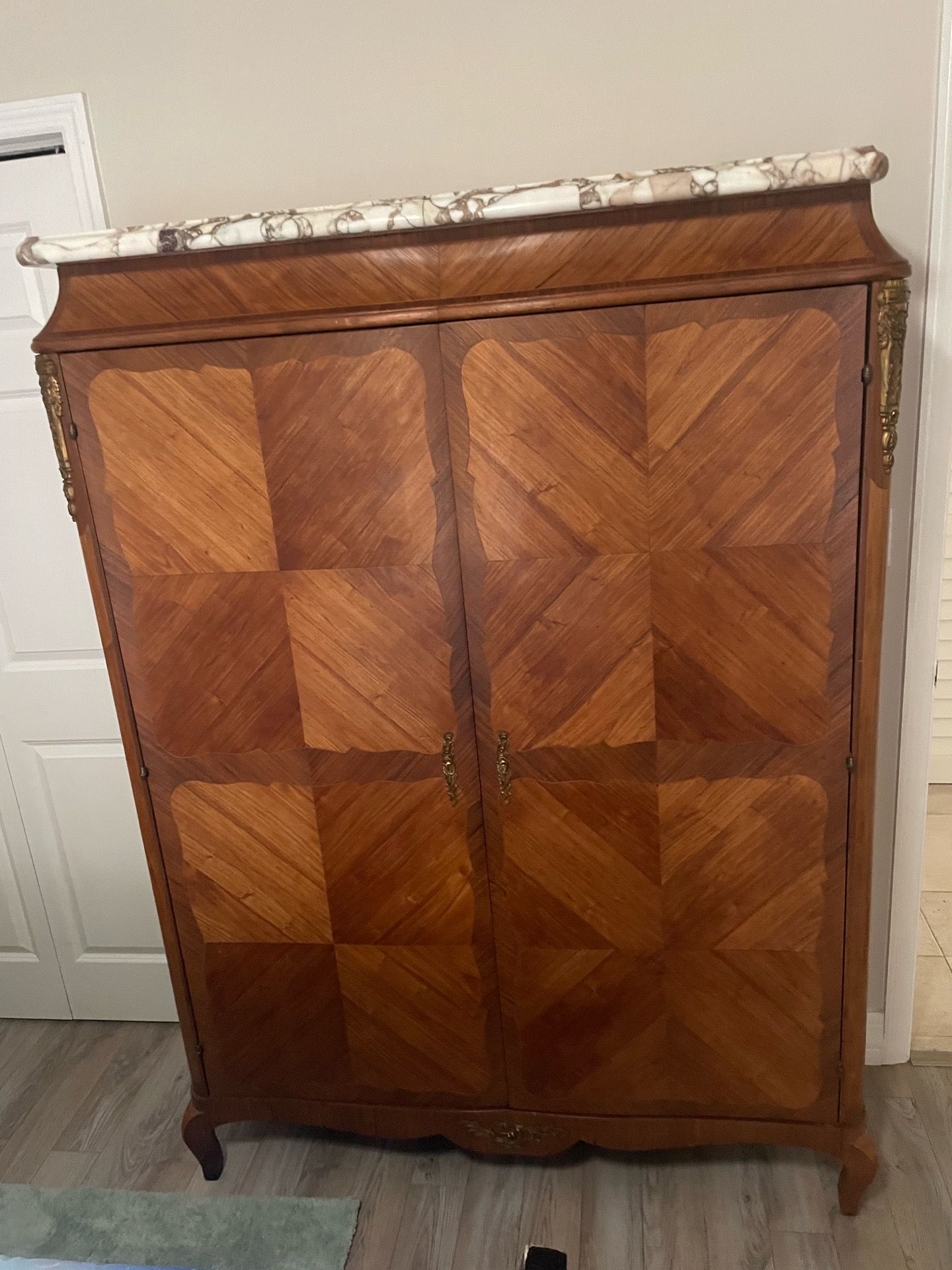 Vintage armoire with granite top