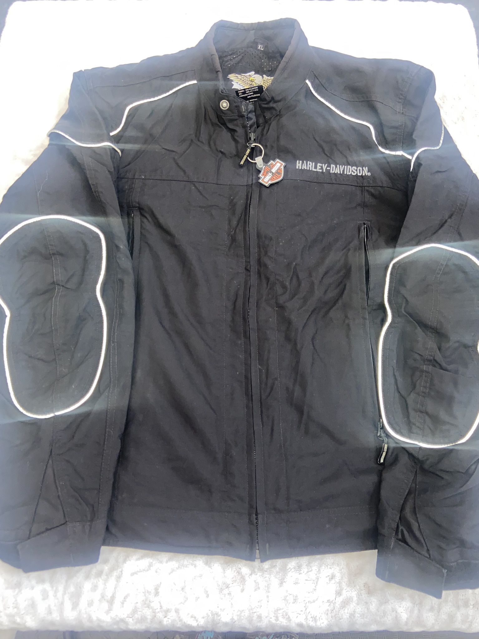 Harley Davidson HDMC Riding Gear Black Jacket Men’s XL Wings Skull Back Hit